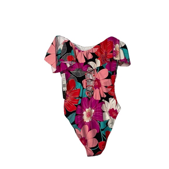 La Blanca Women's in Full Bloom Off the Shoulder Ruffle Swimsuit - Picture 2 of 9